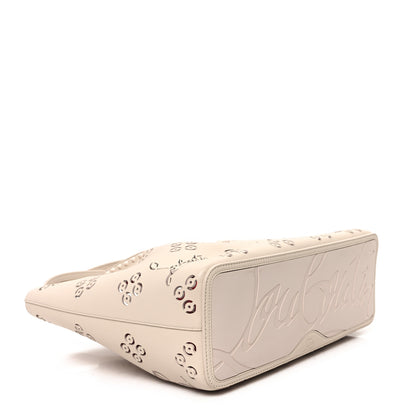 Christian Louboutin Calfskin Perforated Loubinthesky Spikes Large Cabarock Tote Leche 4 of 10