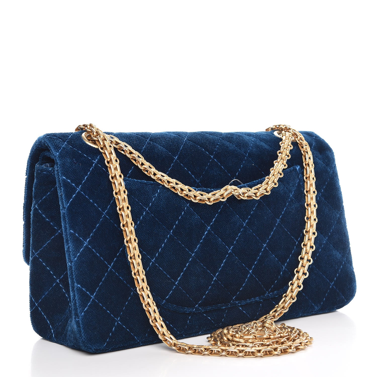 Chanel Velvet Quilted 2.55 Reissue 225 Flap Blue 5 of 10