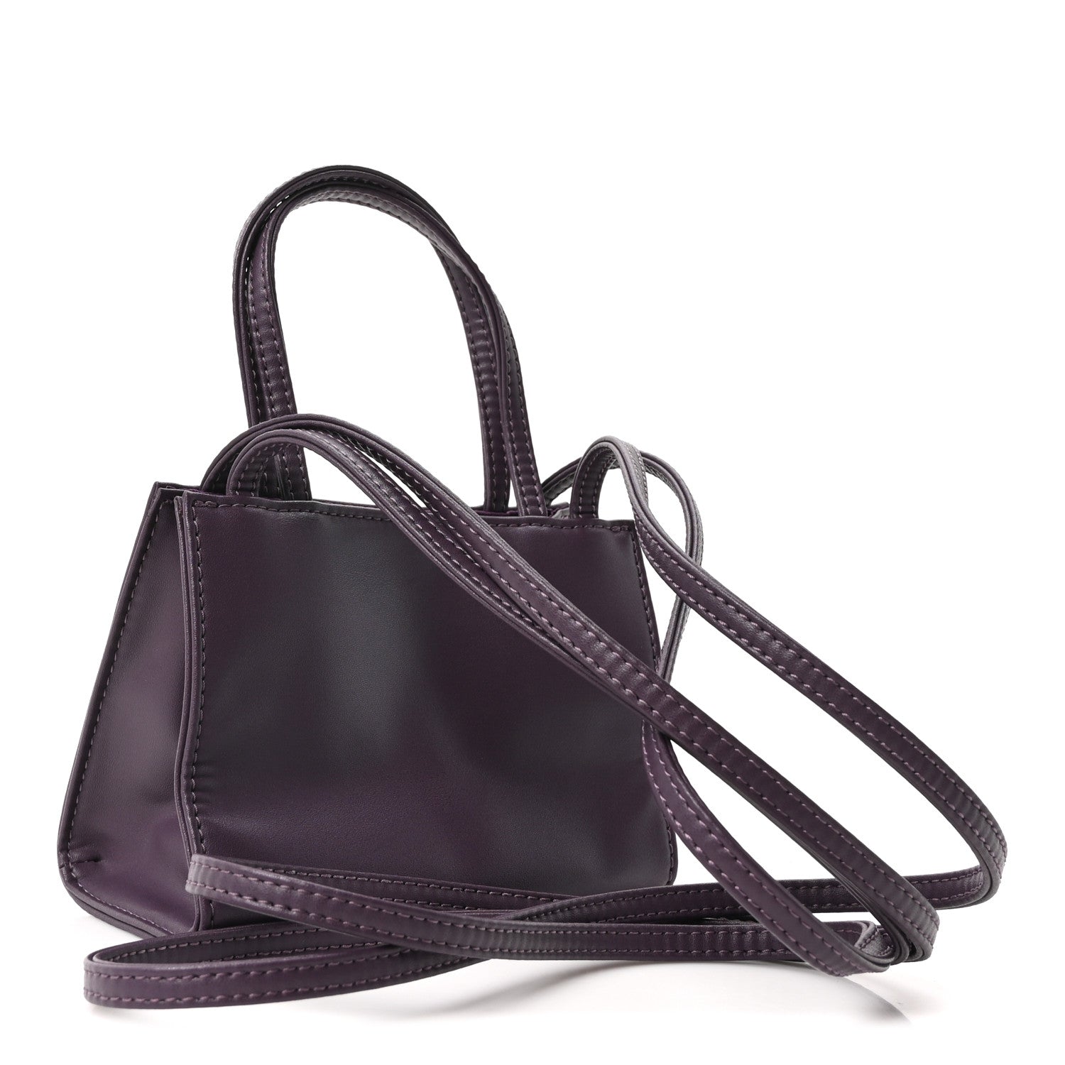 Telfar Vegan Leather Small Shopping Bag Eggplant 3 of 10