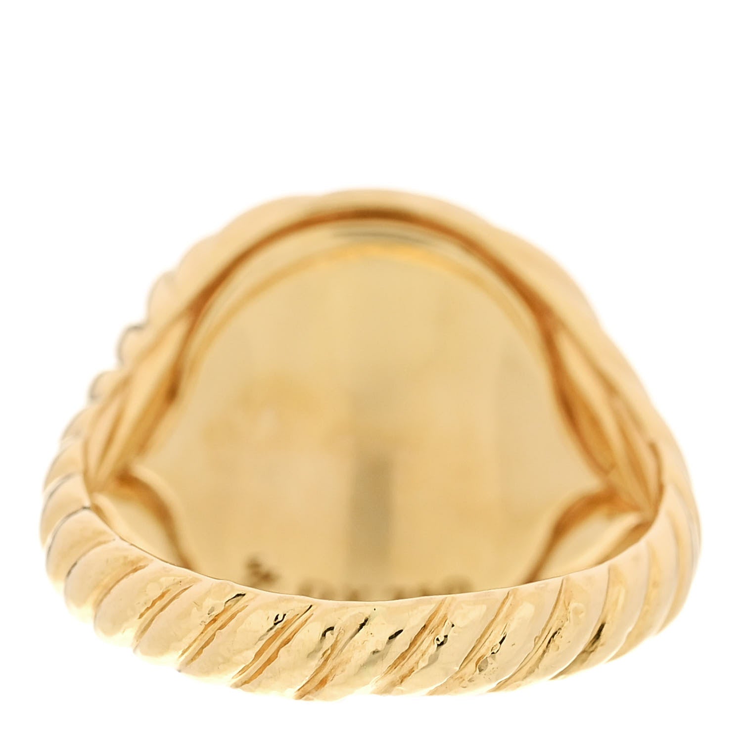 David Yurman 18K Yellow Gold 13mm Sculpted Cable Pinky Ring 43 2.75 3 of 4