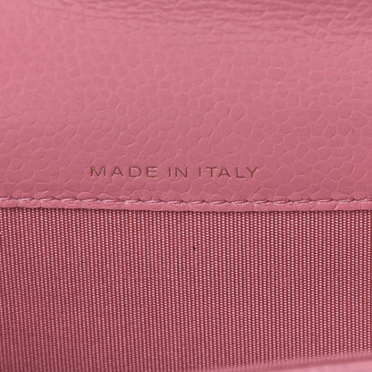Chanel Caviar Camellia Embossed Card Holder Wallet Pink 7 of 9