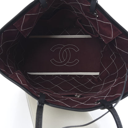 Chanel Grained Calfskin Shopping Fever Tote White 6 of 16