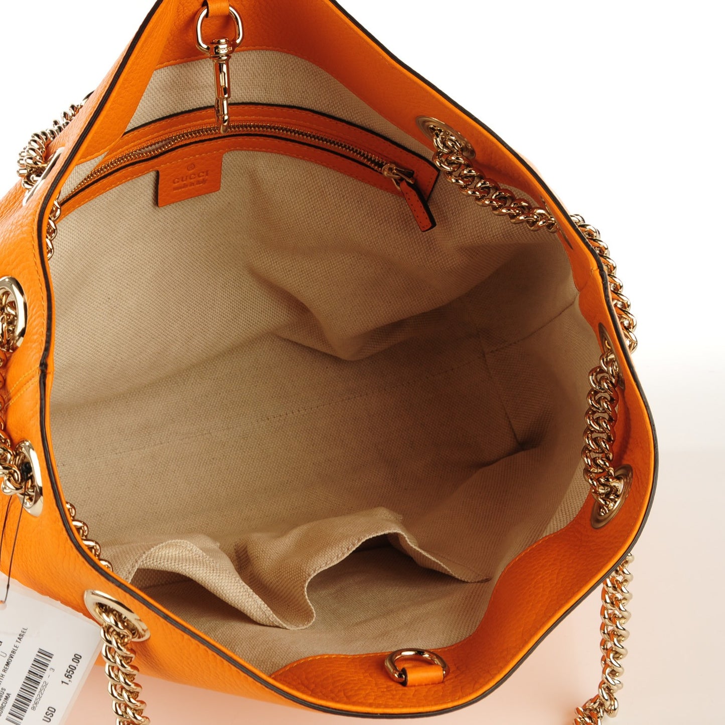 Pebbled Calfskin Medium Soho Chain Shoulder Bag Curcuma
