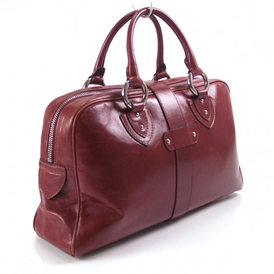 Leather Venetia Tote Pomegranite