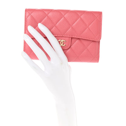 Chanel Caviar Quilted Medium Flap Wallet Dark Pink 2 of 9