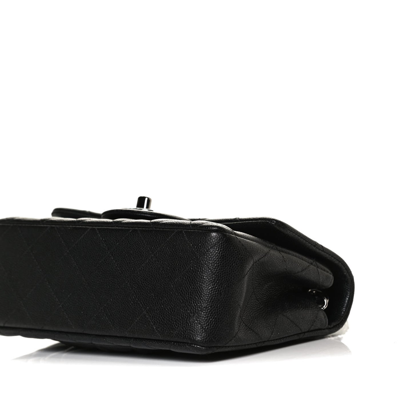 Iridescent Caviar Quilted Mini Rectangular Flap Black