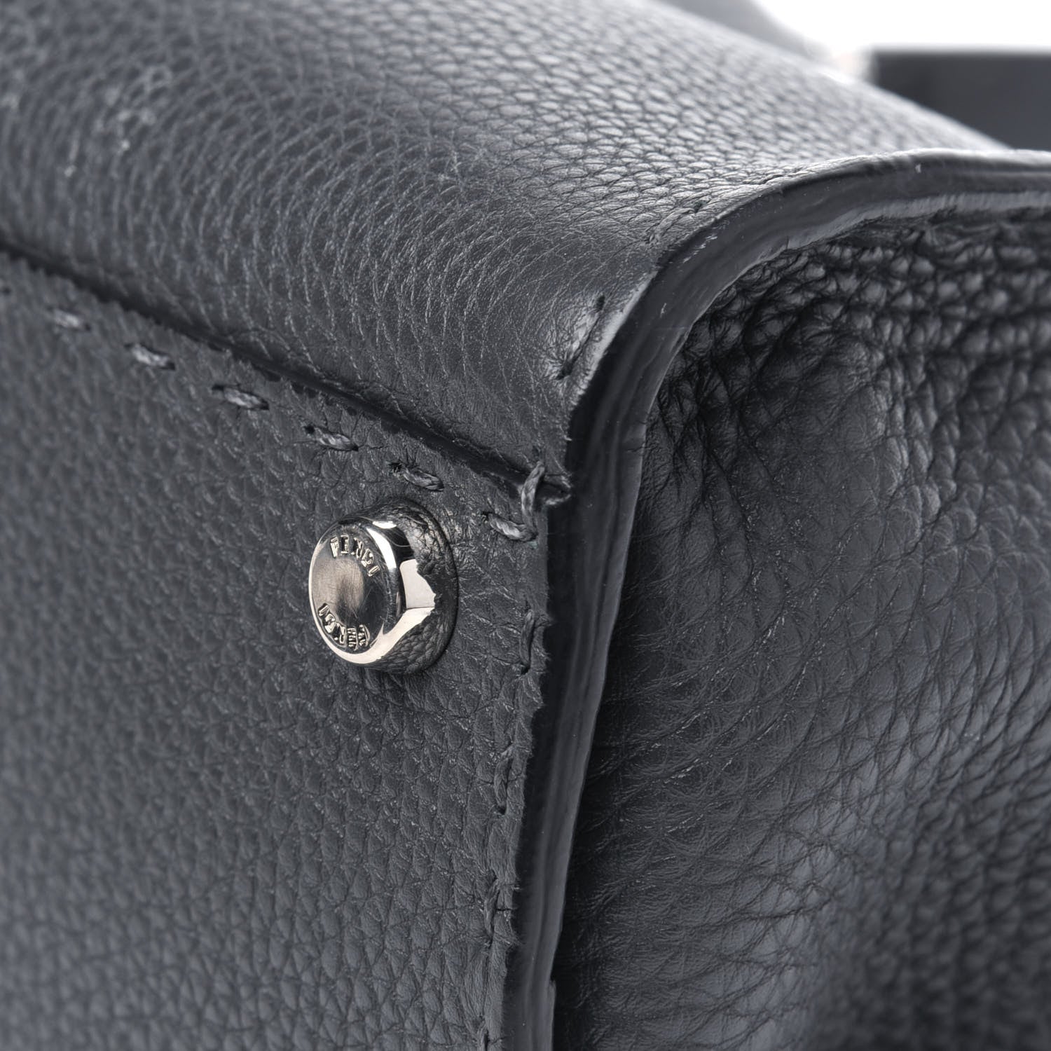 Fendi Cuoio Romano Selleria Bi-Color Medium Peekaboo Iconic Satchel Asfalto Latte 13 of 18