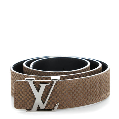 Louis Vuitton Suede Calfskin Mini Damier 40mm LV Initiales Belt 95 38 1 of 6