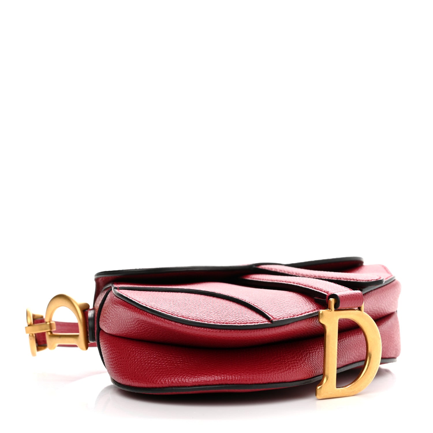 Christian Dior Grained Calfskin Mini Saddle Bag Red 4 of 10