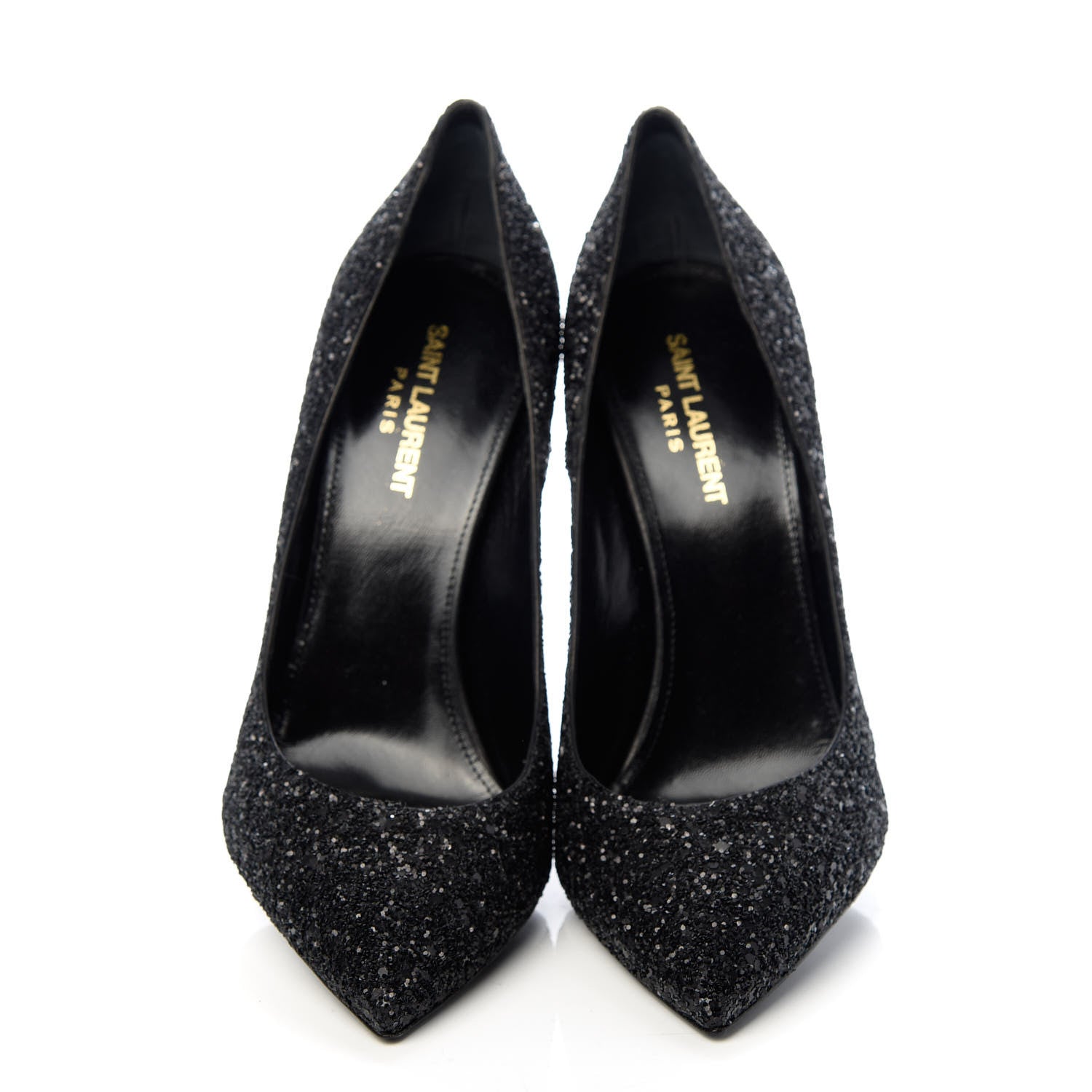 Saint Laurent Glitter Era Pumps 39.5 Black Silver 5 of 11