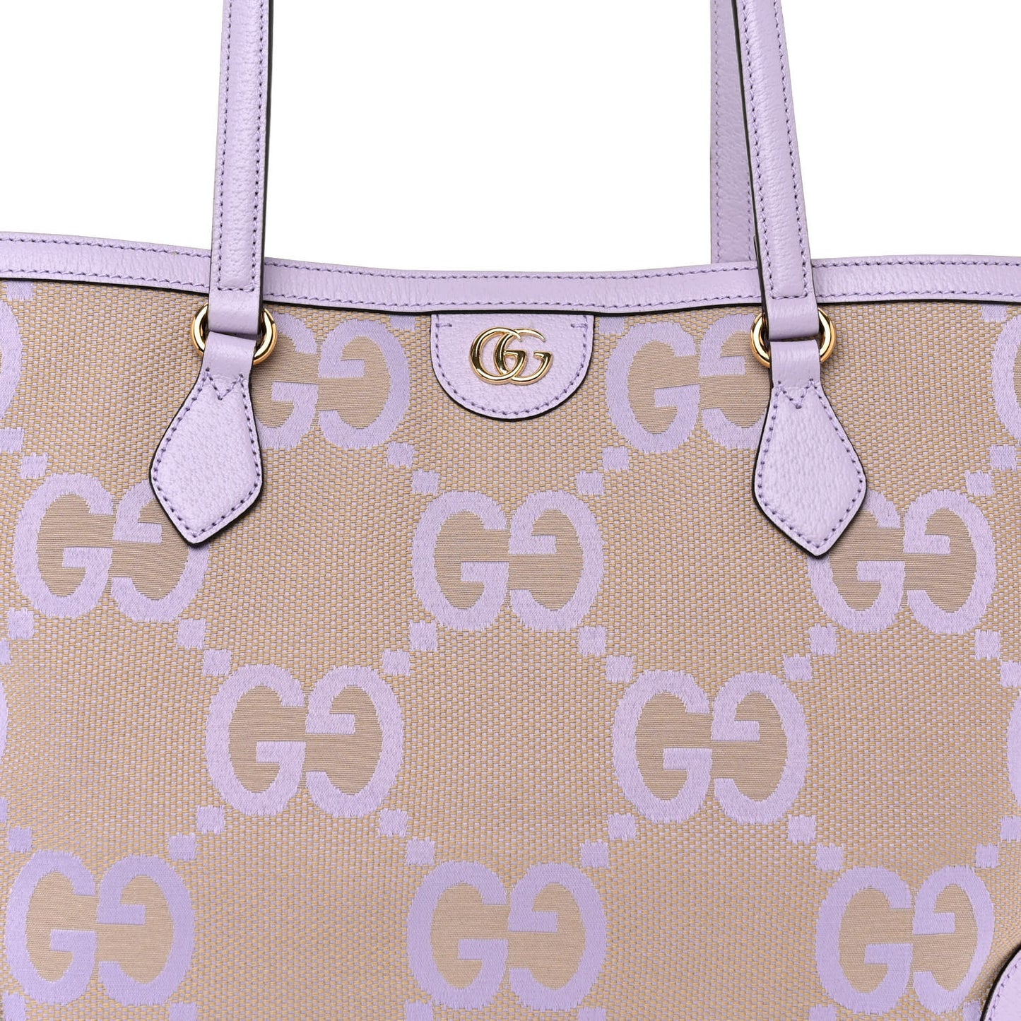 Monogram Jumbo GG Textured Dollar Calfskin Medium Ophidia Shopping Tote Beige Lapis