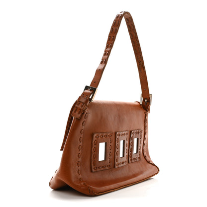 Fendi Calfskin Whipstitch Mirror Mama Baguette Brown 3 of 9