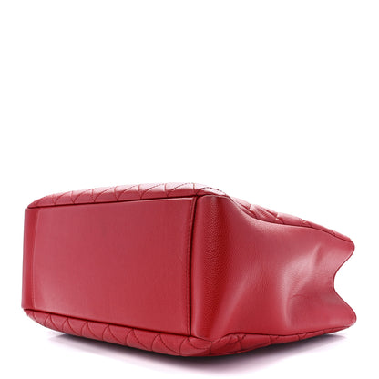 Chanel Caviar Quilted Grand Shopping Tote GST Red 9 of 11