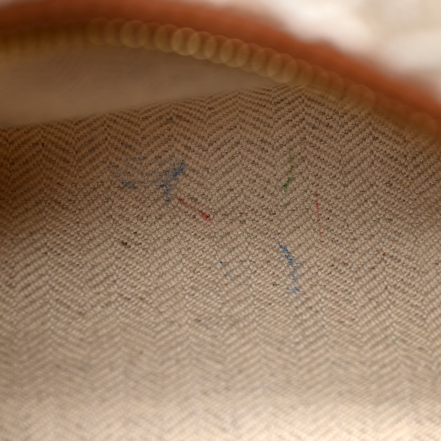 Jacquard Anagram Calfskin Small Cubi Bag Ecru Tan