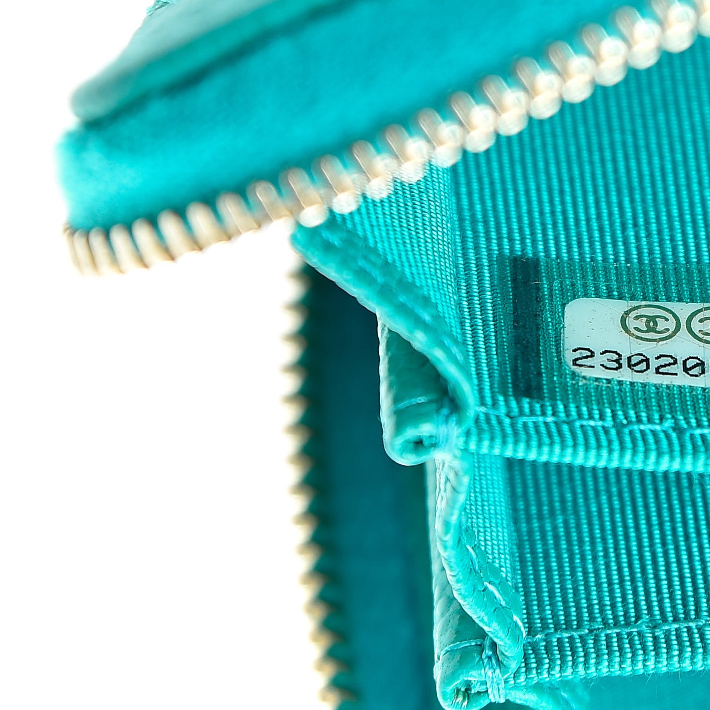 Caviar Quilted Zip Coin Purse Dark Turquoise