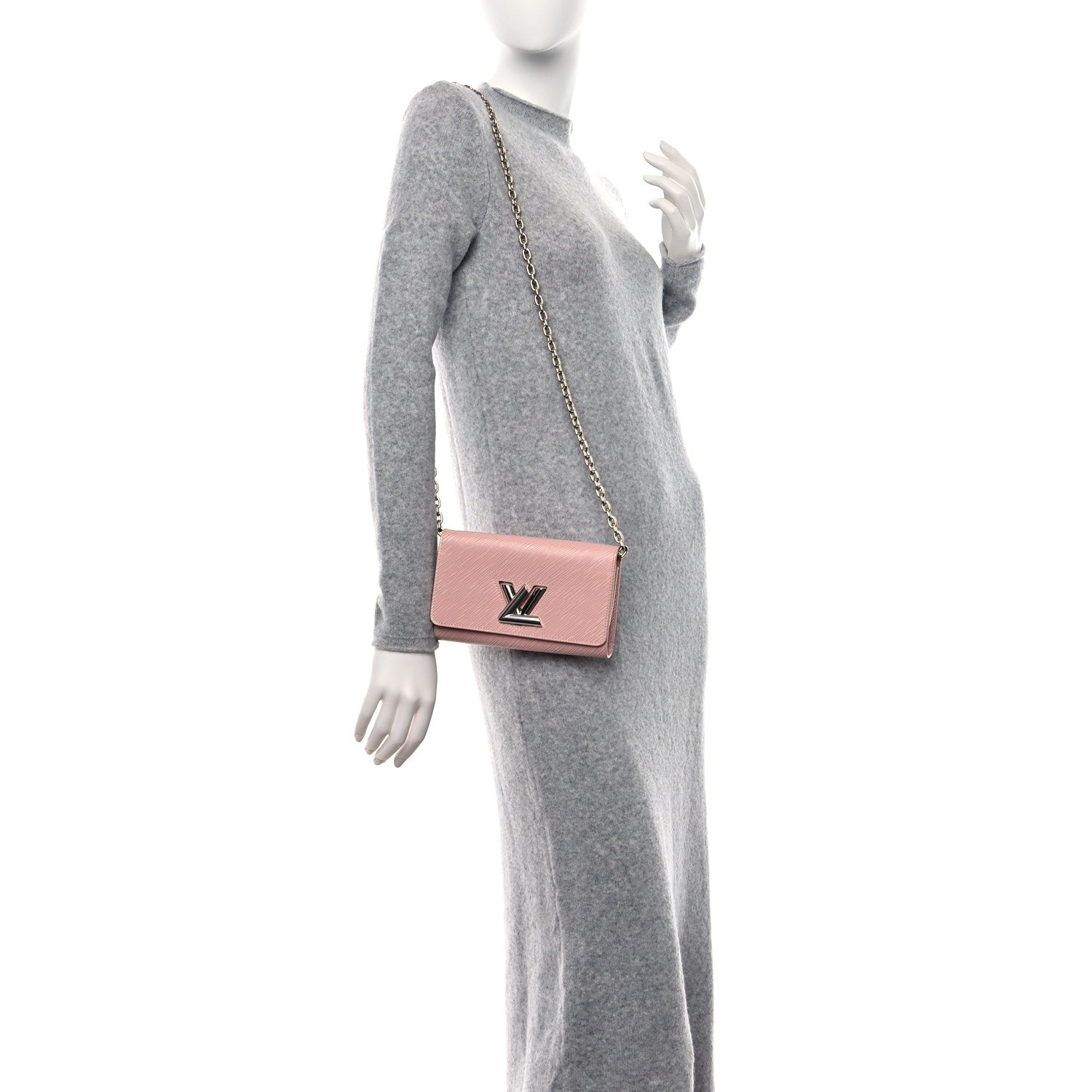 Louis Vuitton Epi Twist Chain Wallet Rose Ballerine 2 of 9