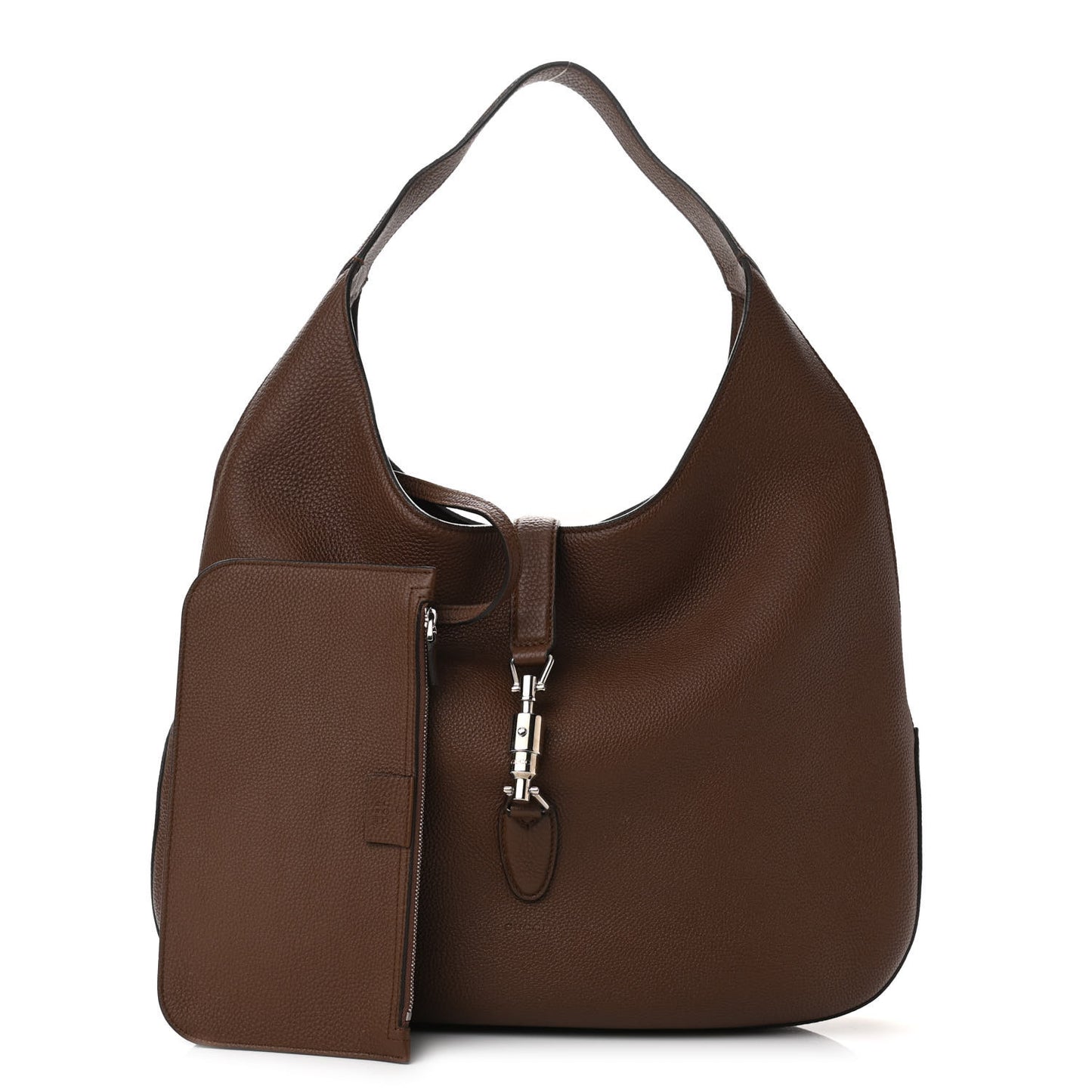Soft Grained Calfskin Large Jackie Hobo Nut Brown