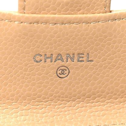 Chanel Caviar Quilted Flap Card Holder Wallet Beige 6 of 9