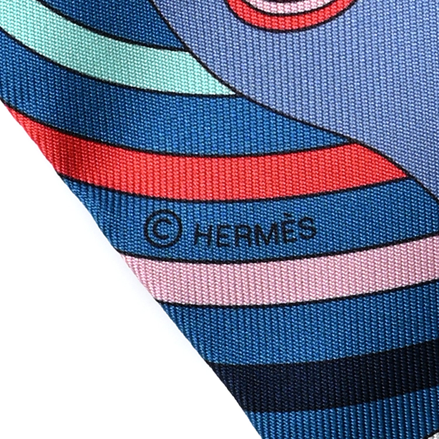 Hermes Silk Carres Volants Twilly Bleu Jaune Vif Multicolor 4 of 4