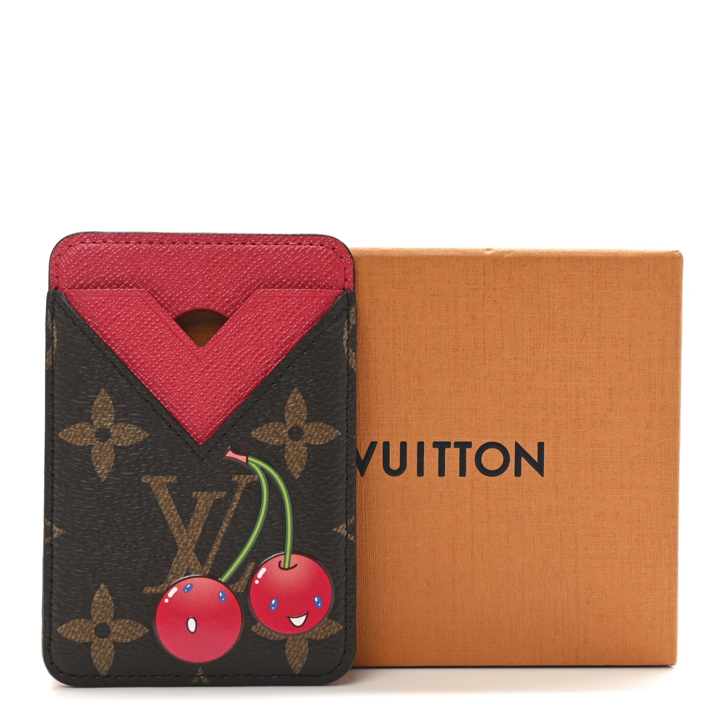 LV X TM Monogram Cerises Porte-Cartes Magnet