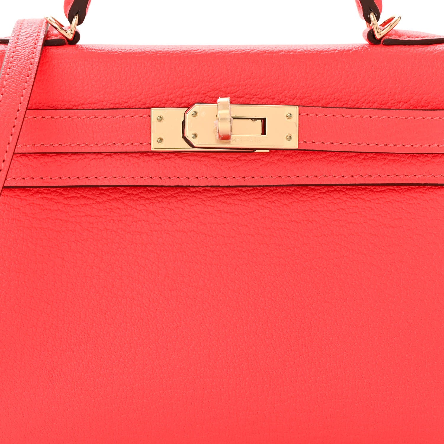 Hermes Chevre Mysore Horseshoe Mini Kelly Sellier 20 Rose Texas Nata 8 of 12