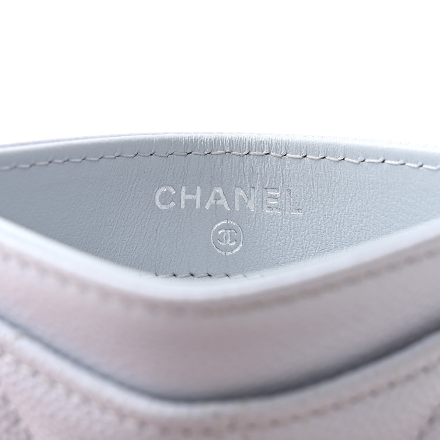 Chanel Caviar Quilted Card Holder Light Grey 6 of 9