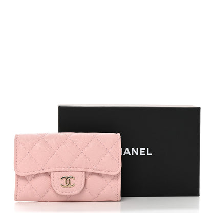 Chanel Caviar Quilted Flap Card Holder Wallet Light Pink 9 of 9
