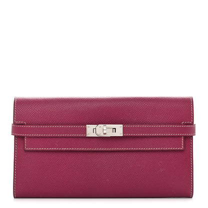Hermes Epsom Candy Kelly Longue Wallet Tosca Rose Tyrien 1 of 17