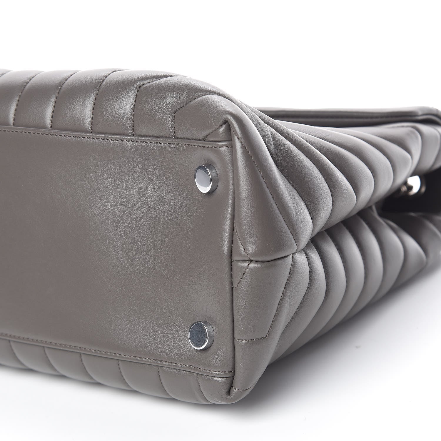 Saint Laurent Calfskin Y Quilted Monogram Large Loulou Chain Satchel Earth 6 of 10