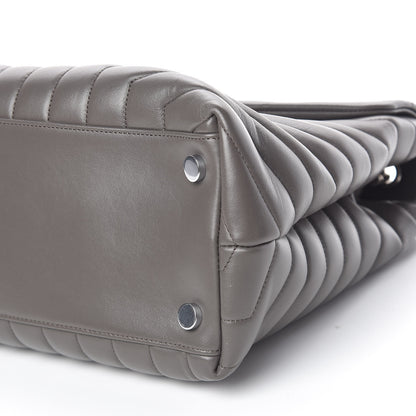 Saint Laurent Calfskin Y Quilted Monogram Large Loulou Chain Satchel Earth 6 of 10
