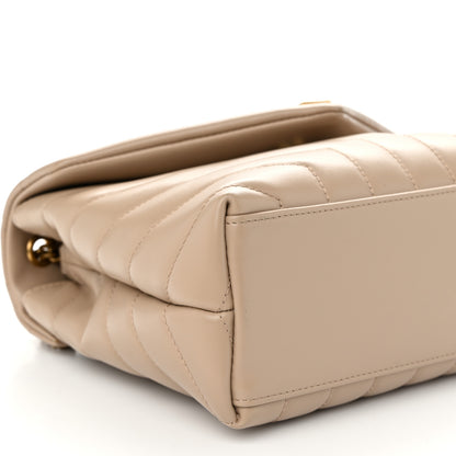 Saint Laurent Calfskin Y Quilted Monogram Small Loulou Chain Satchel Dark Beige 10 of 12