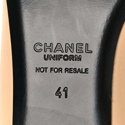 Chanel Lambskin Cap Toe CC Uniform Ballerina Flats 41 Beige Black 9 of 10