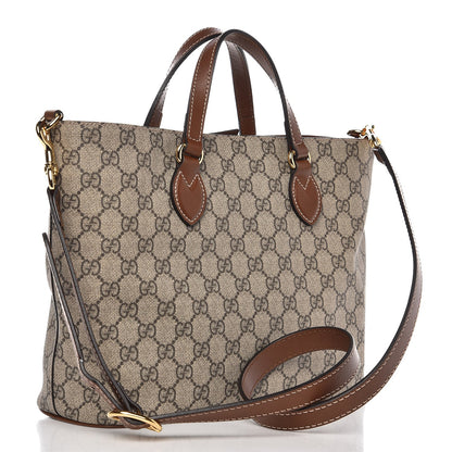 Gucci Soft GG Supreme Monogram Small Crossbody Tote Beige Cuir 3 of 7