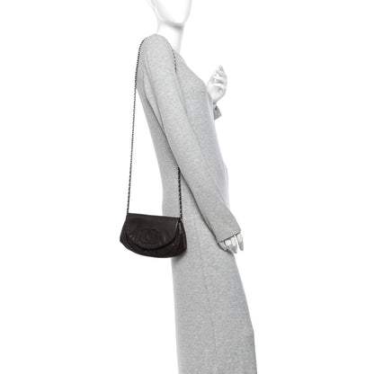 Chanel Caviar Half Moon Wallet On Chain WOC Brown 2 of 13