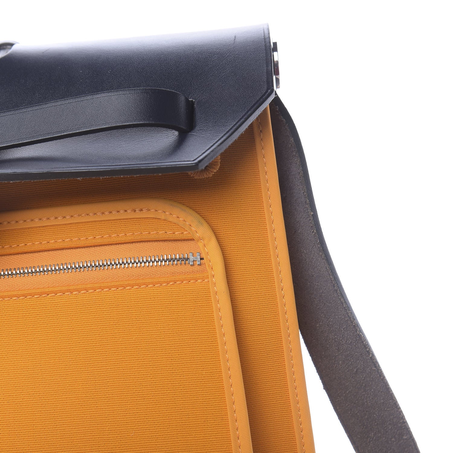 Hermes Vache Hunter Toile Herbag Zip 39 MM Jaune D'or Bleu Izmir Bleu Royale 16 of 19