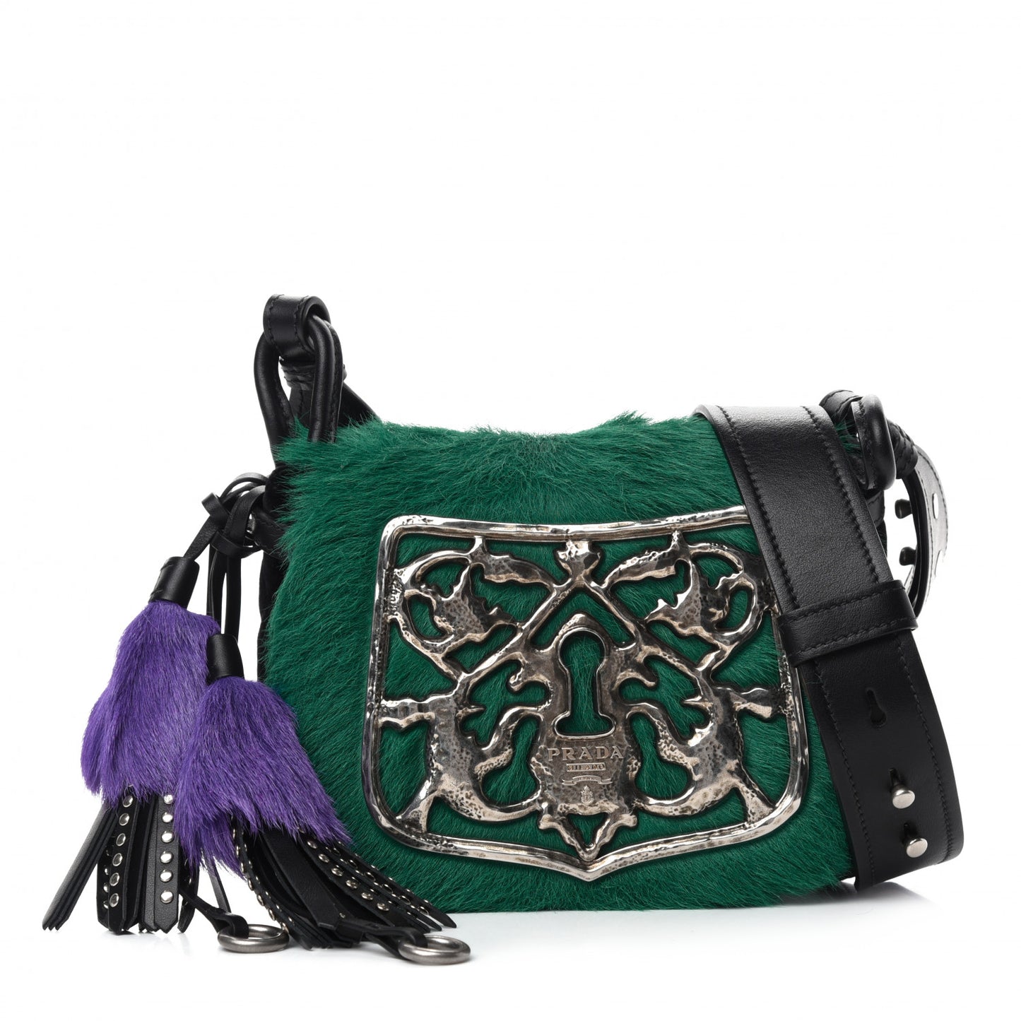 Cavallino Velluto Corsaire Antic Crossbody Bag Biliardo Black