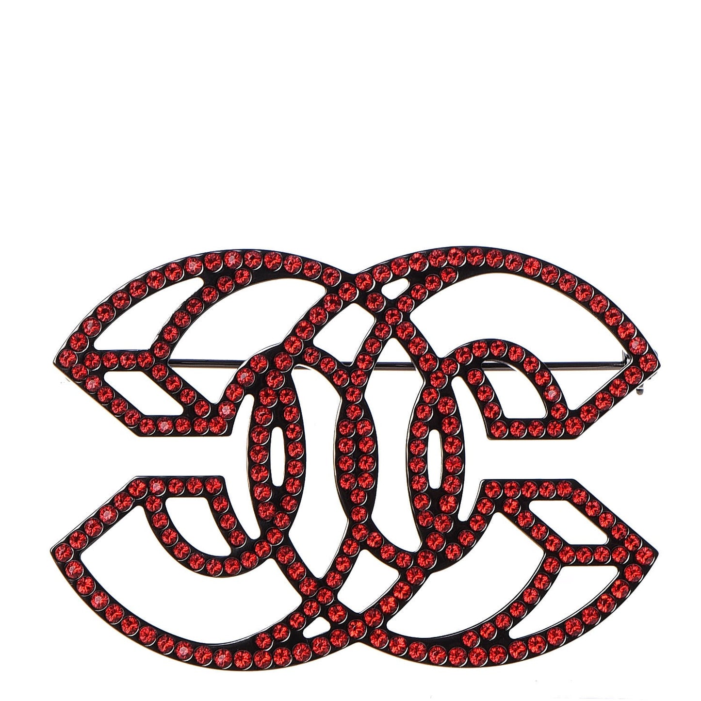 Crystal CC Brooch Red