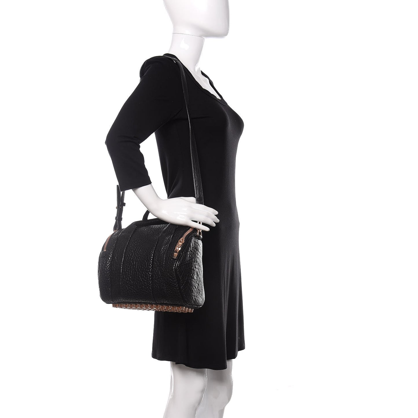 Pebbled Lambskin Rockie Black Rose Gold Hardware