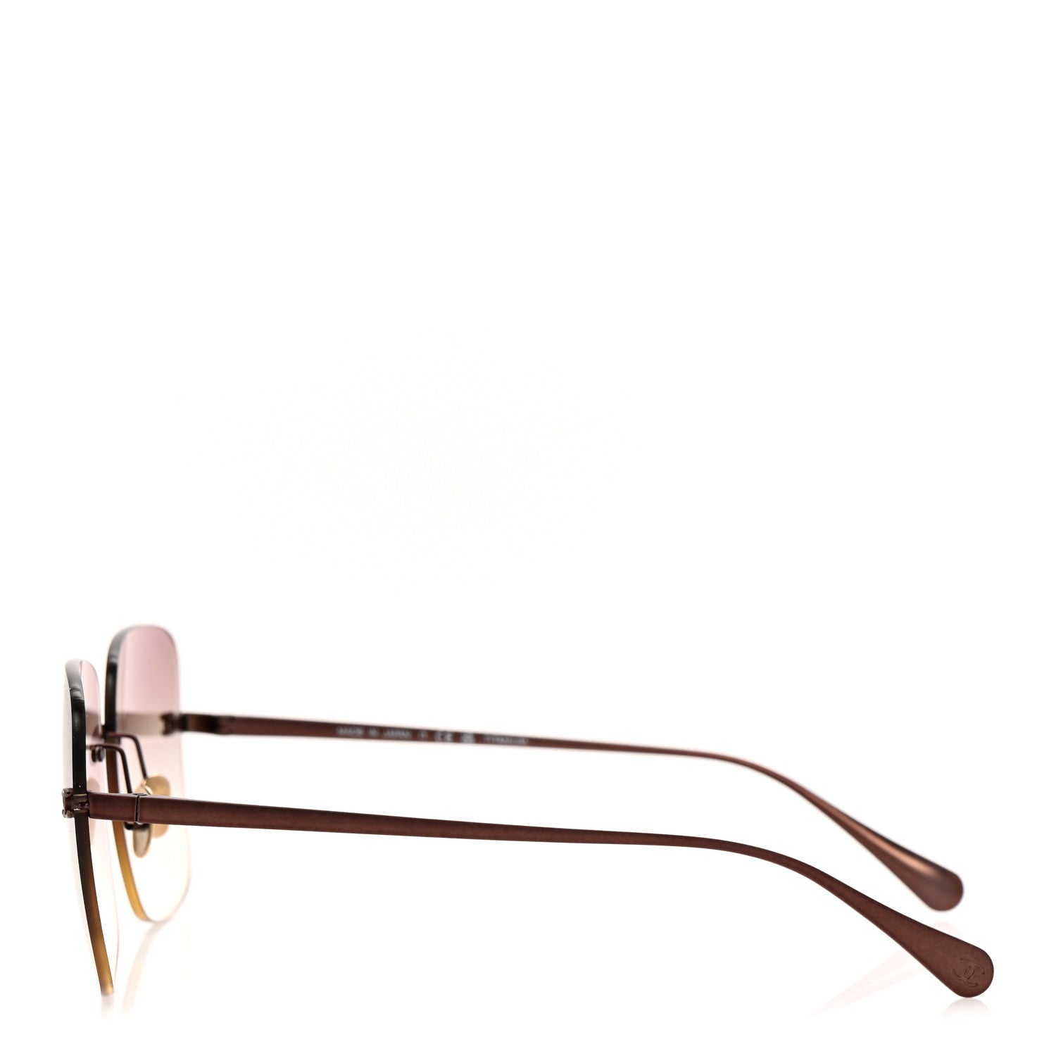 Chanel Titanium Rimless Square Sunglasses 4287-T Bronze 3 of 8