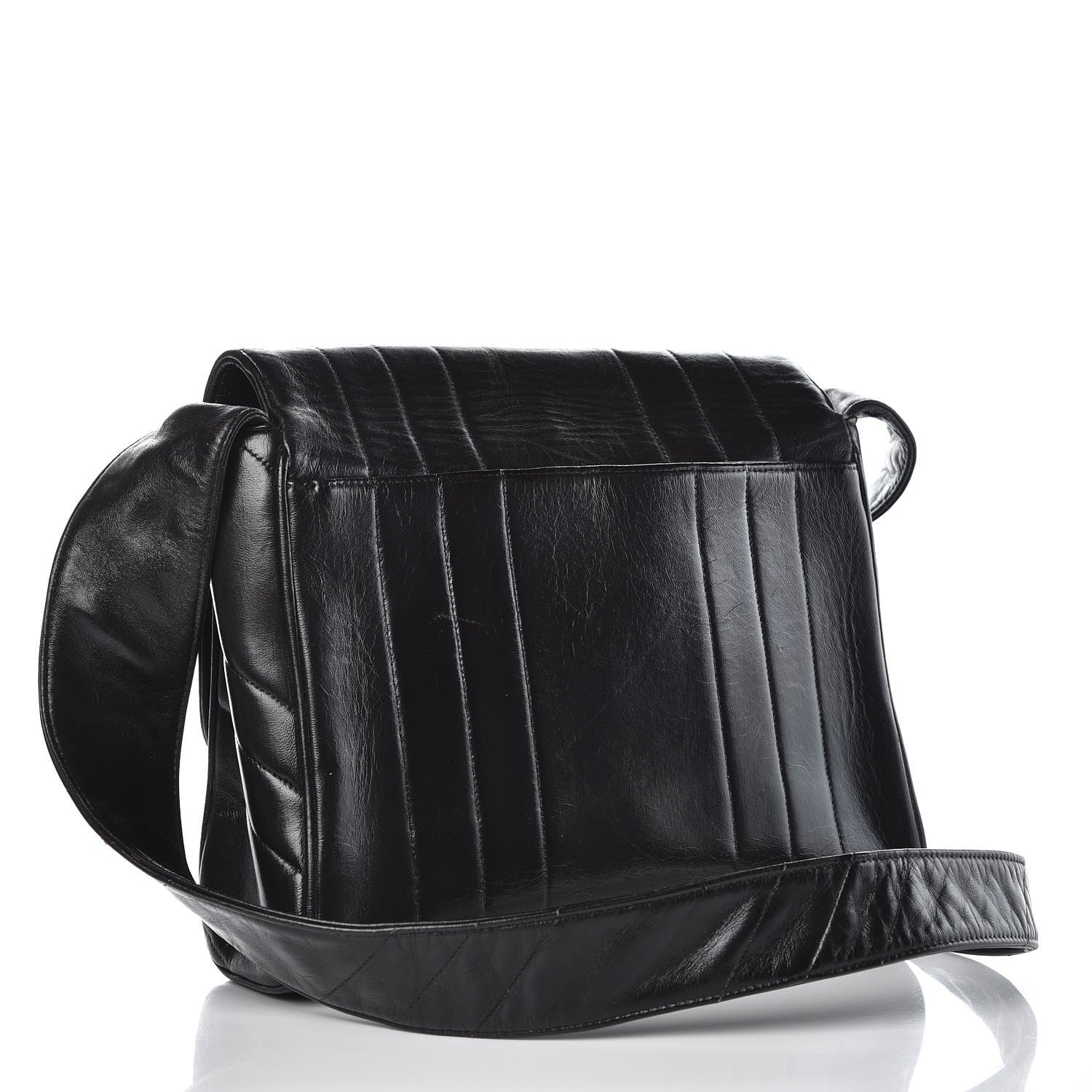 Chanel Lambskin Vertical Quilted CC Flap Shoulder Bag Black 3 of 18