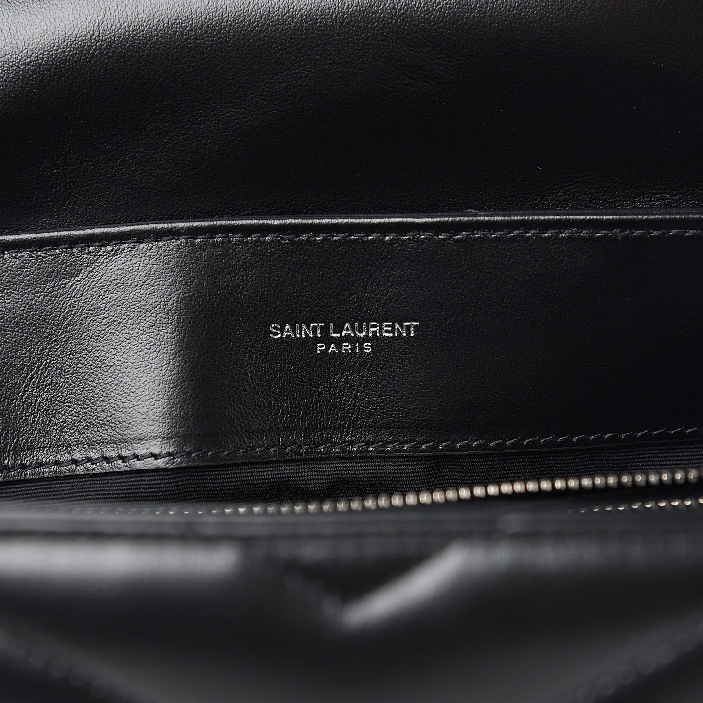 Calfskin Y Quilted Monogram Medium Loulou Chain Satchel Black