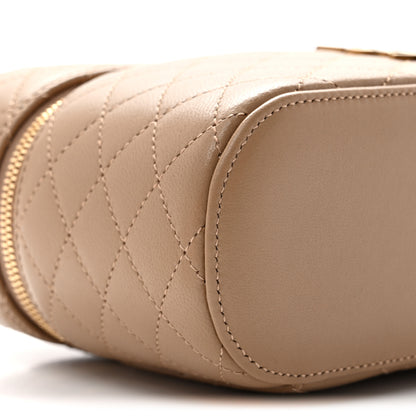 Saint Laurent Lambskin Quilted Mini Gaby Vanity Case Dark Toffee 8 of 9