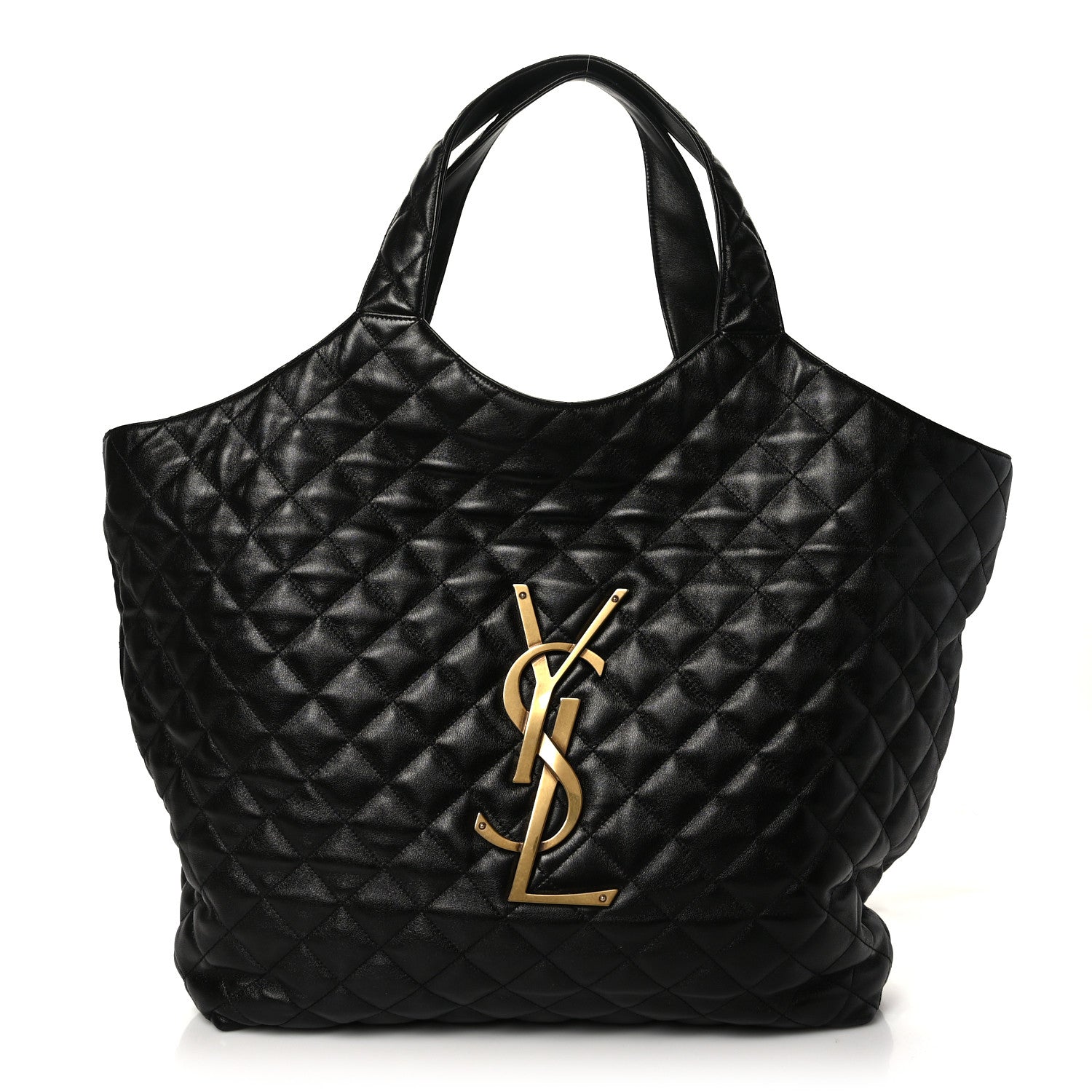 Saint Laurent Lambskin Quilted Maxi Icare Shopping Tote Black 3 of 10