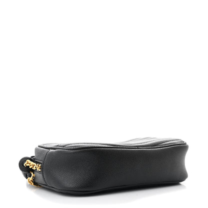 Saint Laurent Grain De Poudre Matelasse Monogram Mini Lou Camera Bag Black 4 of 10