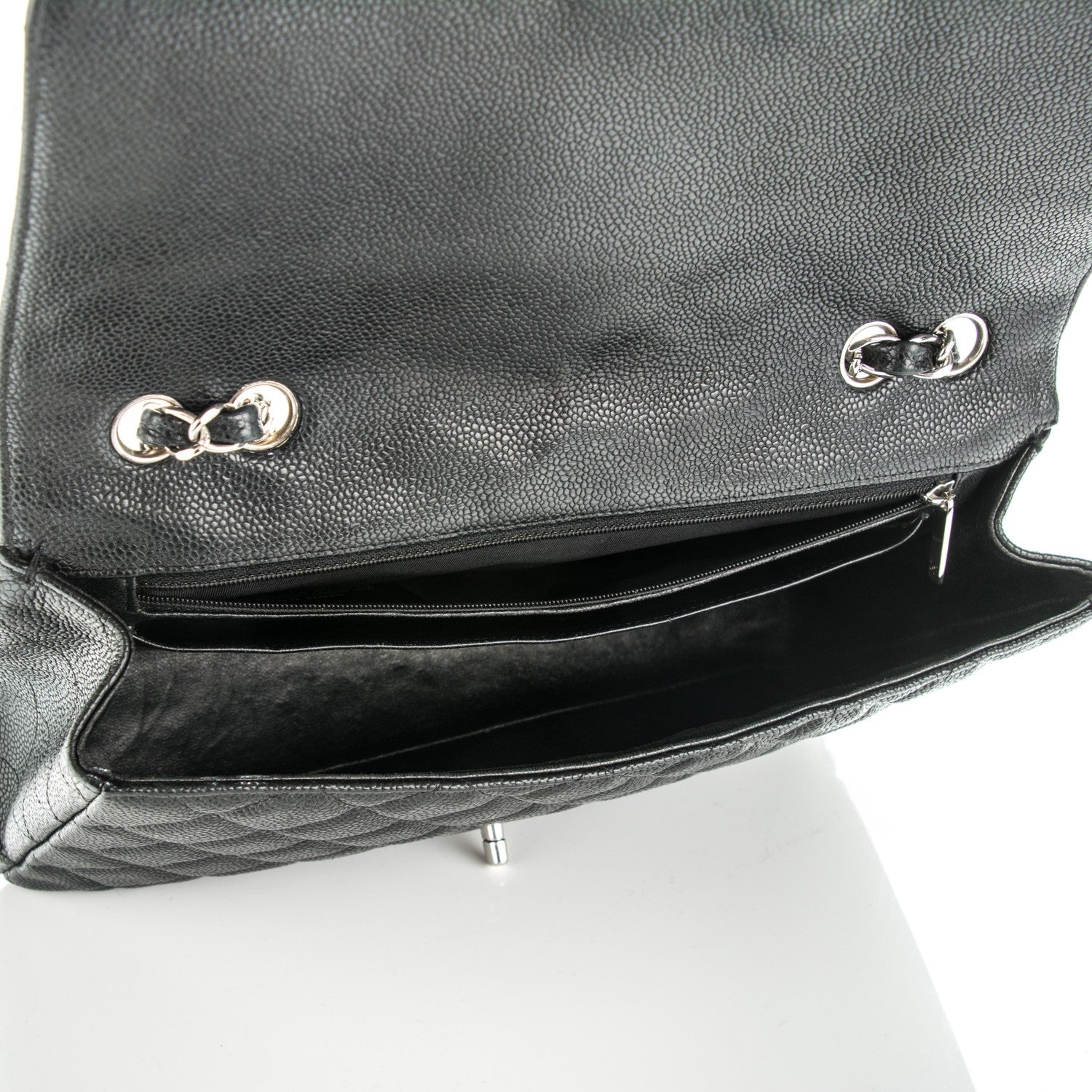 Chanel Caviar Quilted Jumbo Single Flap Black 7 of 9