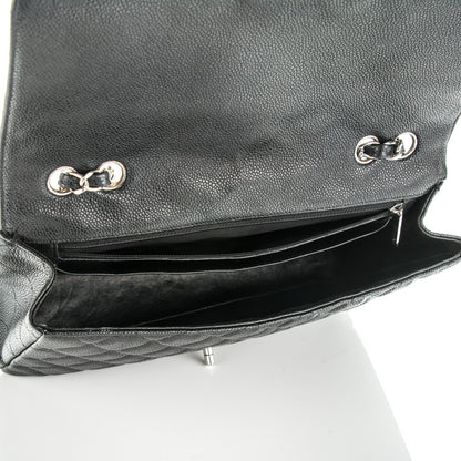 Chanel Caviar Quilted Jumbo Single Flap Black 7 of 9
