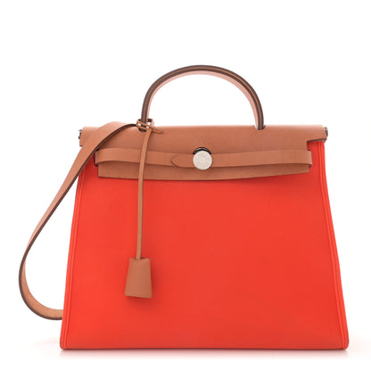 Hermes Vache Hunter Toile Herbag Zip 31 PM Orange 1 of 16