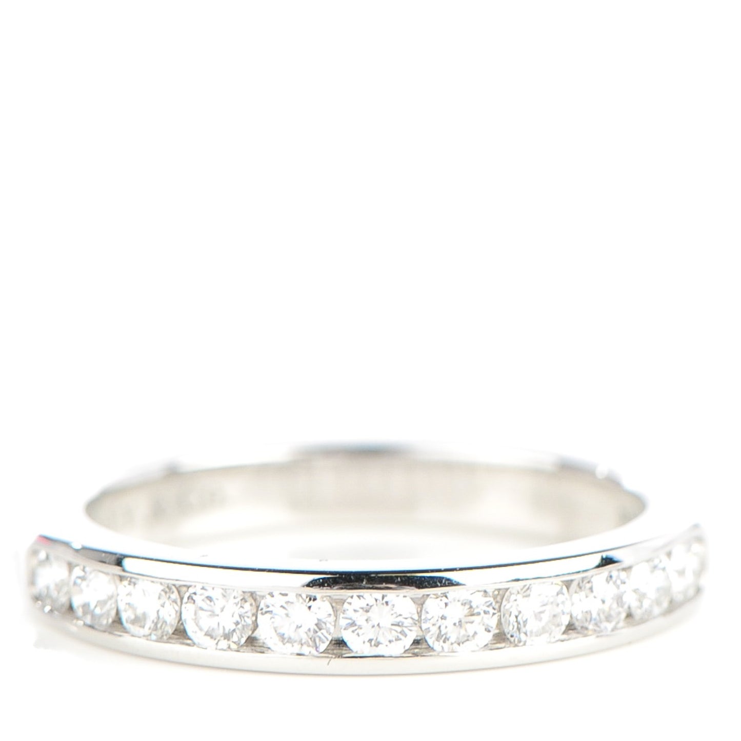 Platinum Diamond Half Circle Wedding Band Ring 5.5