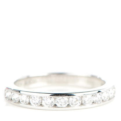 Tiffany Platinum Diamond Half Circle Wedding Band Ring 5.5 1 of 6