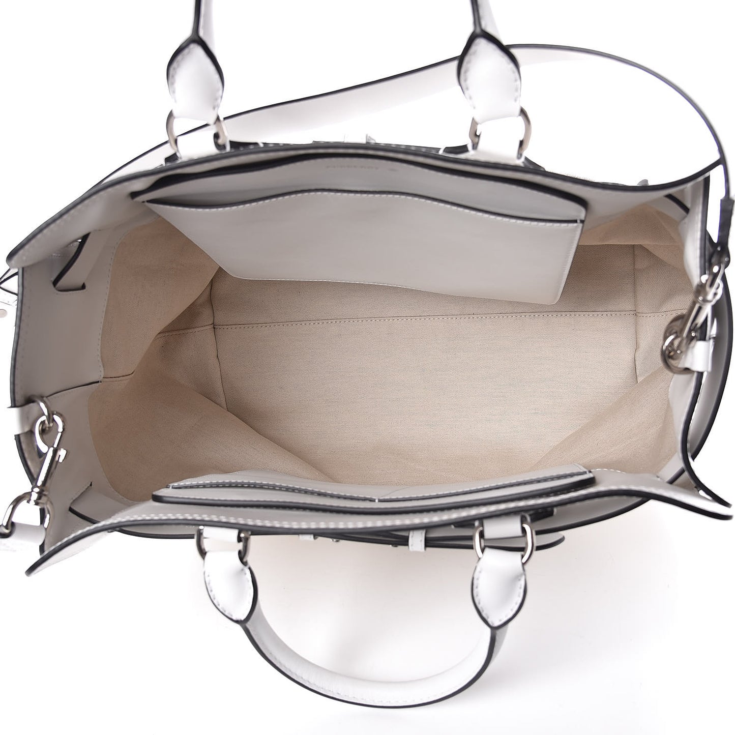 Canvas Calfskin Medium Belt Bag White